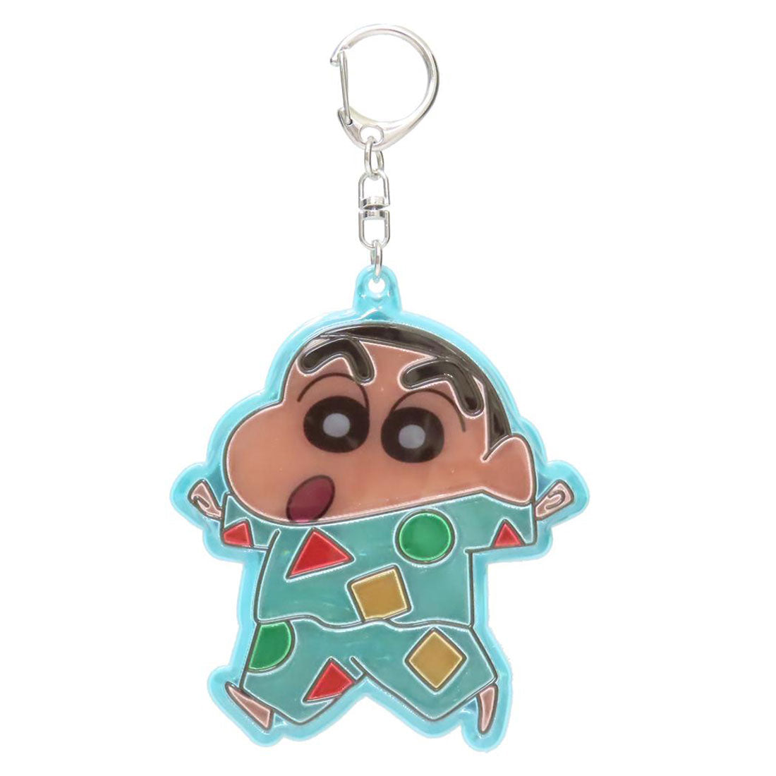 シネマコレクション cinemacollection クレヨンしんちゃん キーリング ぴかぴかキーホルダー2 しんちゃん パジャマ  ライト付き 光る 名札 アニメキャラクター グッズ グリーン