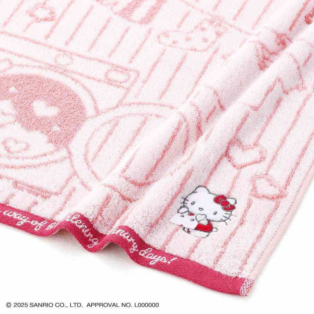 シネマコレクション cinemacollection ハローキティ ロングタオル 無撚糸フルフィーコットンフェイスタオル お洗濯 レッド サンリオ タオル美術館 かわいい プレゼント キャラクター グッズ 他