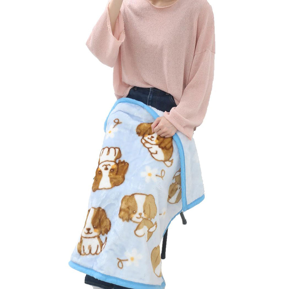シネマコレクション cinemacollection WAKUWAKU ANIMAL ひざ掛け毛布 マイヤーブランケット コーイケルンホンディエ いぬ 犬飼タオル ウォーマー雑貨 防寒用品 膝掛 かわいい グッズ ブルー