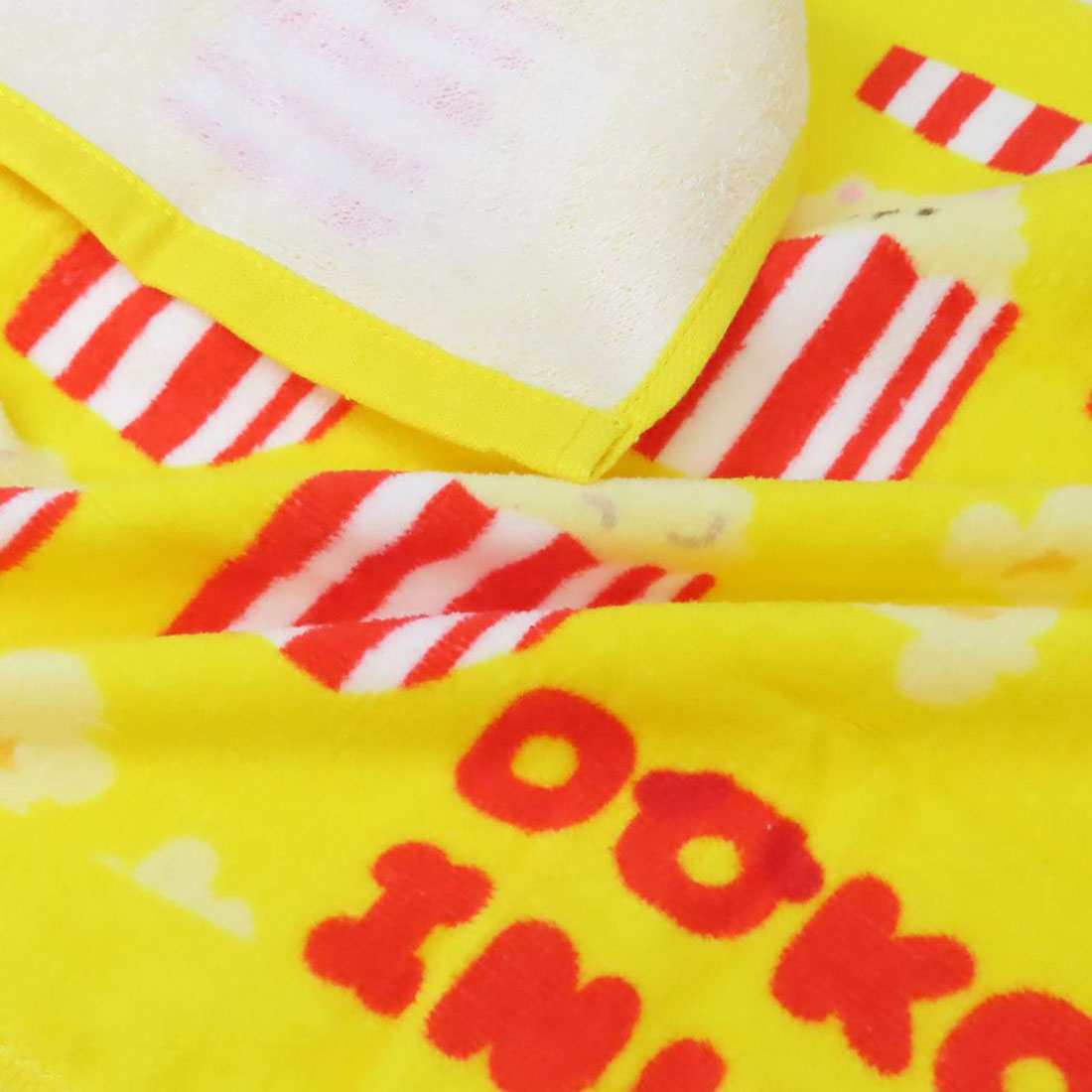 シネマコレクション cinemacollection DOKOINU フェイスタオル プリントロングタオル ドコイヌ ポップコーン オクタニ おもしろタオル 面白雑貨 グッズ イエロー