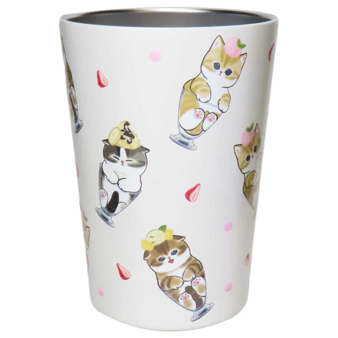 シネマコレクション cinemacollection モフサンド 保温保冷コップ 2WAY 真空二重タンブラーM 450ml 猫パフェ mofusand 東亜金属 ステンレス ドリンクホルダー キャラクター グッズ 【返品不可商品】 ホワイト