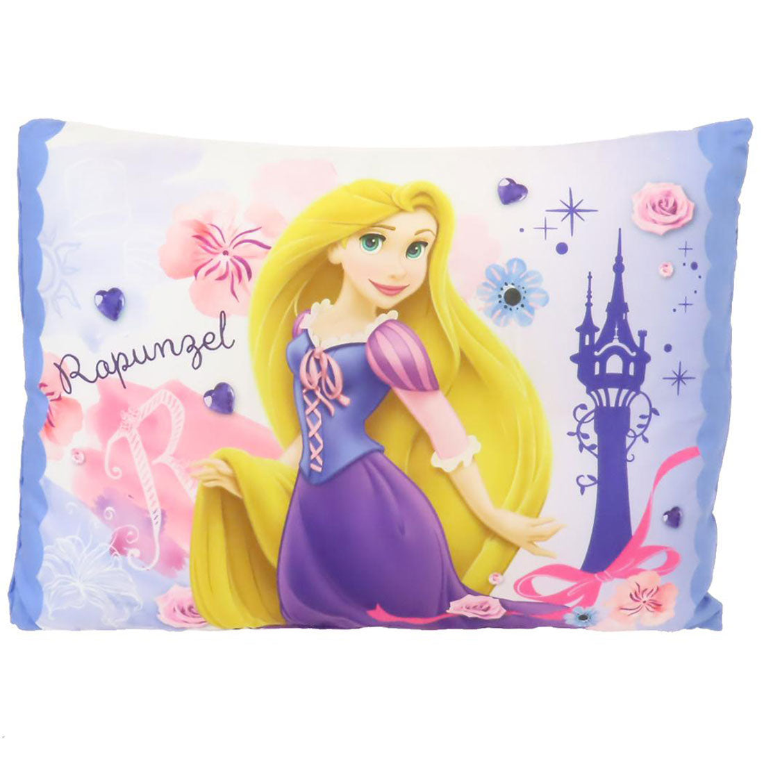 シネマコレクション cinemacollection 塔の上のラプンツェル ピロー ジュニア枕 シャイニーフラワー ディズニープリンセス 丸眞 子供 保育園 幼稚園 キャラクター グッズ ブルー