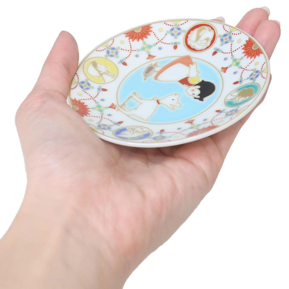 シネマコレクション cinemacollection アルプスの少女ハイジ 小皿 九谷焼 豆皿 瓔珞紋ハイジとユキ 青郊 醤油皿 和食器 ギフト 雑貨 グッズ 【返品不可商品】 マルチカラー