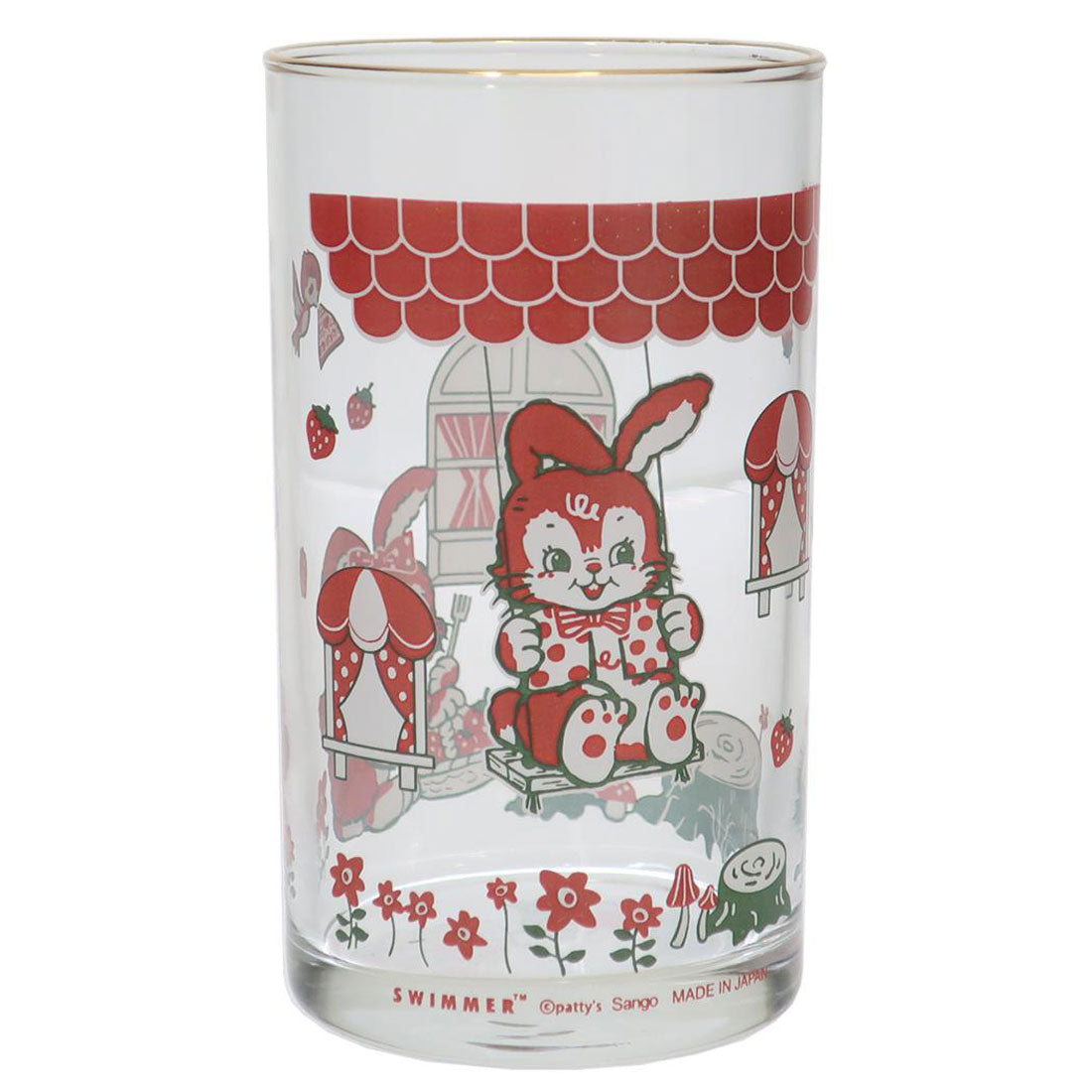 シネマコレクション cinemacollection スイマー ガラスコップ ガラスタンブラー うさいちご SWIMMER 三郷陶器 プレゼント キャラクター グッズ 【返品不可商品】 レッド