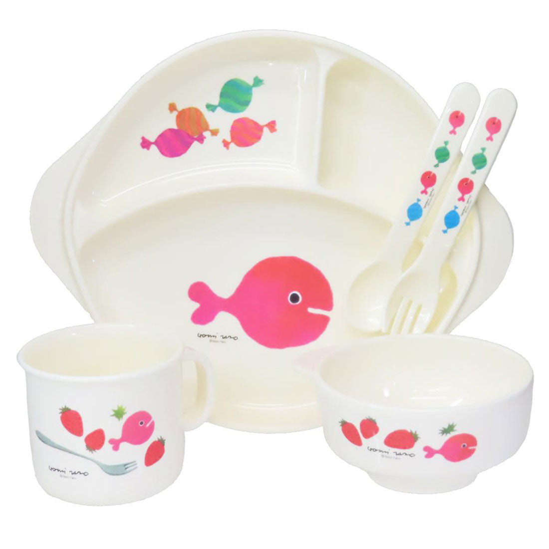 シネマコレクション cinemacollection 五味太郎 食器セット 食器ギフトセット きんぎょがにげた ホワイト 学研ステイフル こども食器ギフトセット 絵本キャラクター グッズ【返品不可商品】 ホワイト