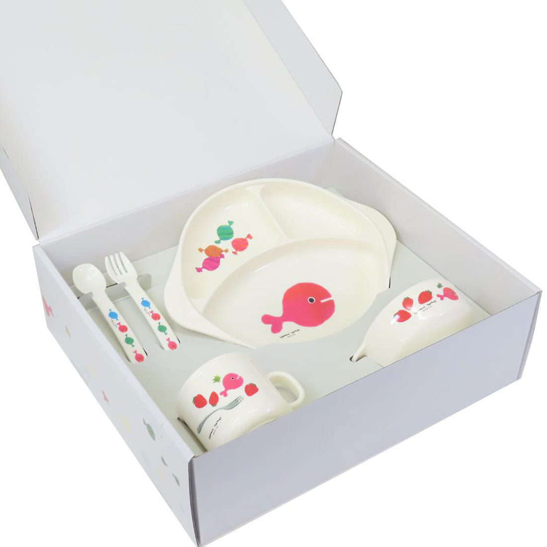 シネマコレクション cinemacollection 五味太郎 食器セット 食器ギフトセット きんぎょがにげた ホワイト 学研ステイフル こども食器ギフトセット 絵本キャラクター グッズ【返品不可商品】 ホワイト
