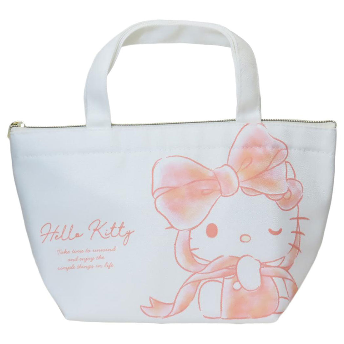 シネマコレクション cinemacollection ハローキティ ランチトート 保冷帆布ランチバッグ 水彩ビッグリボン サンリオ ティーズファクトリー お弁当かばん キャラクター グッズ オレンジ