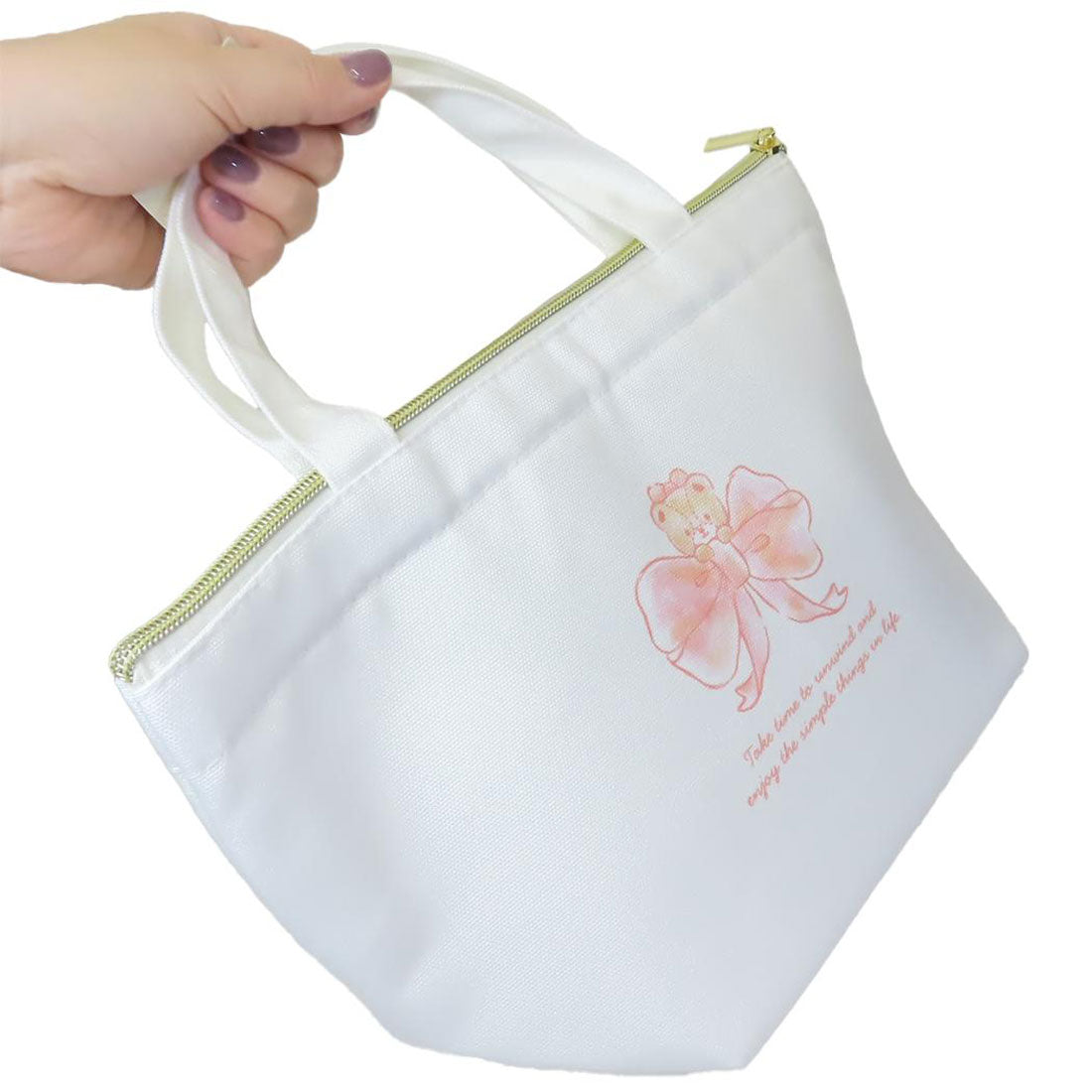 シネマコレクション cinemacollection ハローキティ ランチトート 保冷帆布ランチバッグ 水彩ビッグリボン サンリオ ティーズファクトリー お弁当かばん キャラクター グッズ オレンジ
