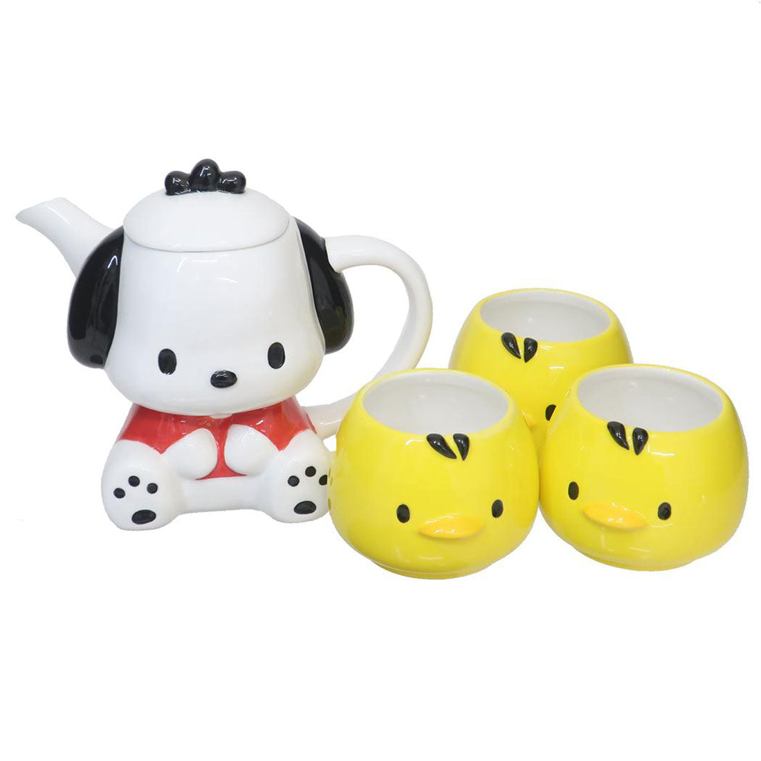 シネマコレクション cinemacollection ポチャッコ ティーセット 磁器製ティーポット＆ティーカップ3個セット サンリオ サンアート プレゼント かわいい キャラクター グッズ【返品不可商品】 他