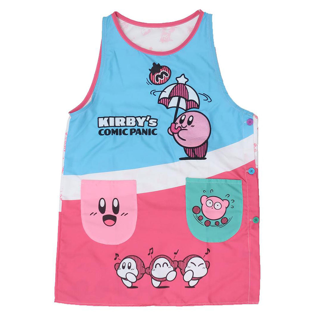 シネマコレクション cinemacollection 星のカービィ レディースエプロン 割烹着 カービィのコミック パニック 割烹着 丸眞 キッチン雑貨 保育士 キャラクター グッズ ピンク
