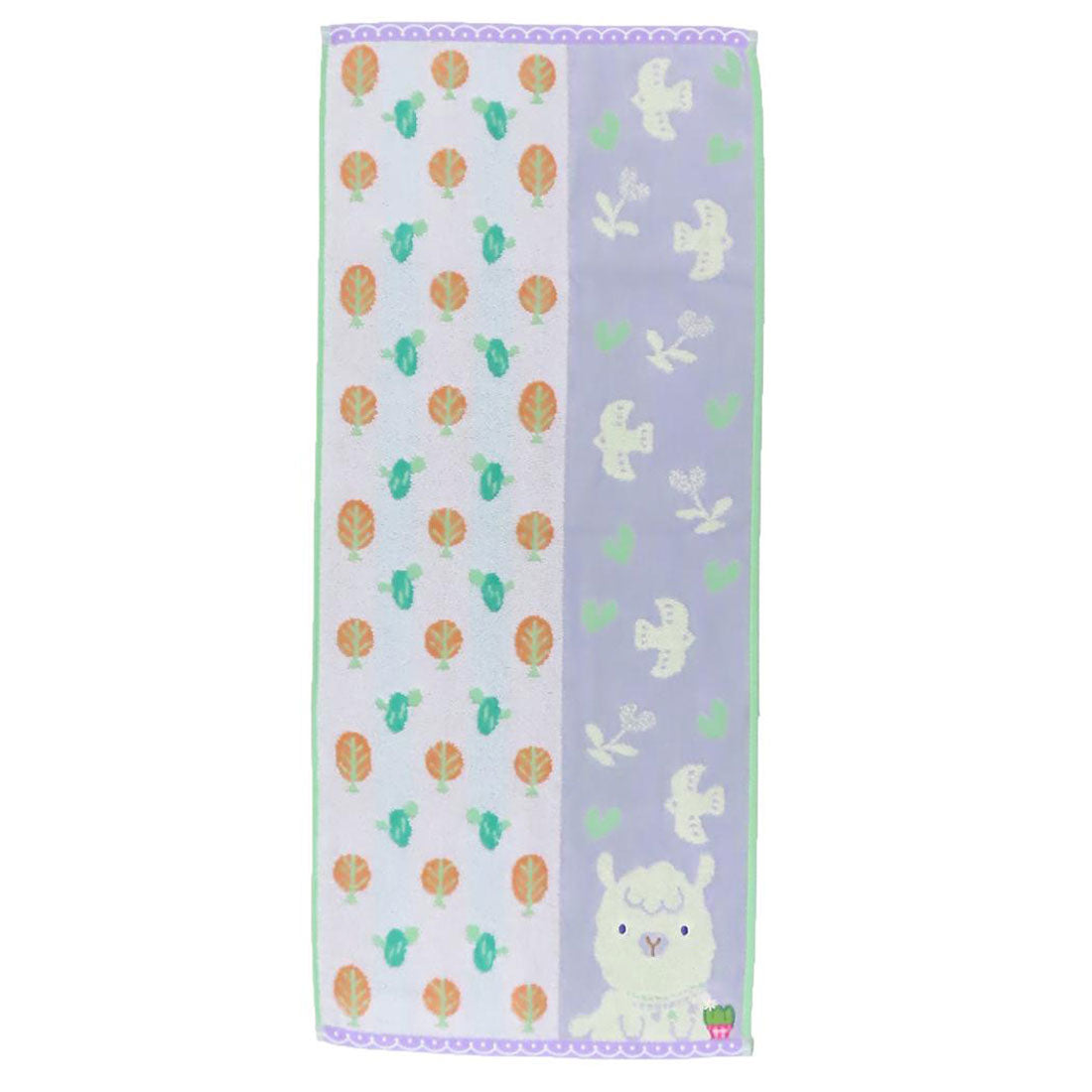 シネマコレクション cinemacollection Fu re ru フェイスタオル ロングタオル ホイップクリーム アルパカ アニマル 日繊 新生活雑貨 かわいい グッズ パープル