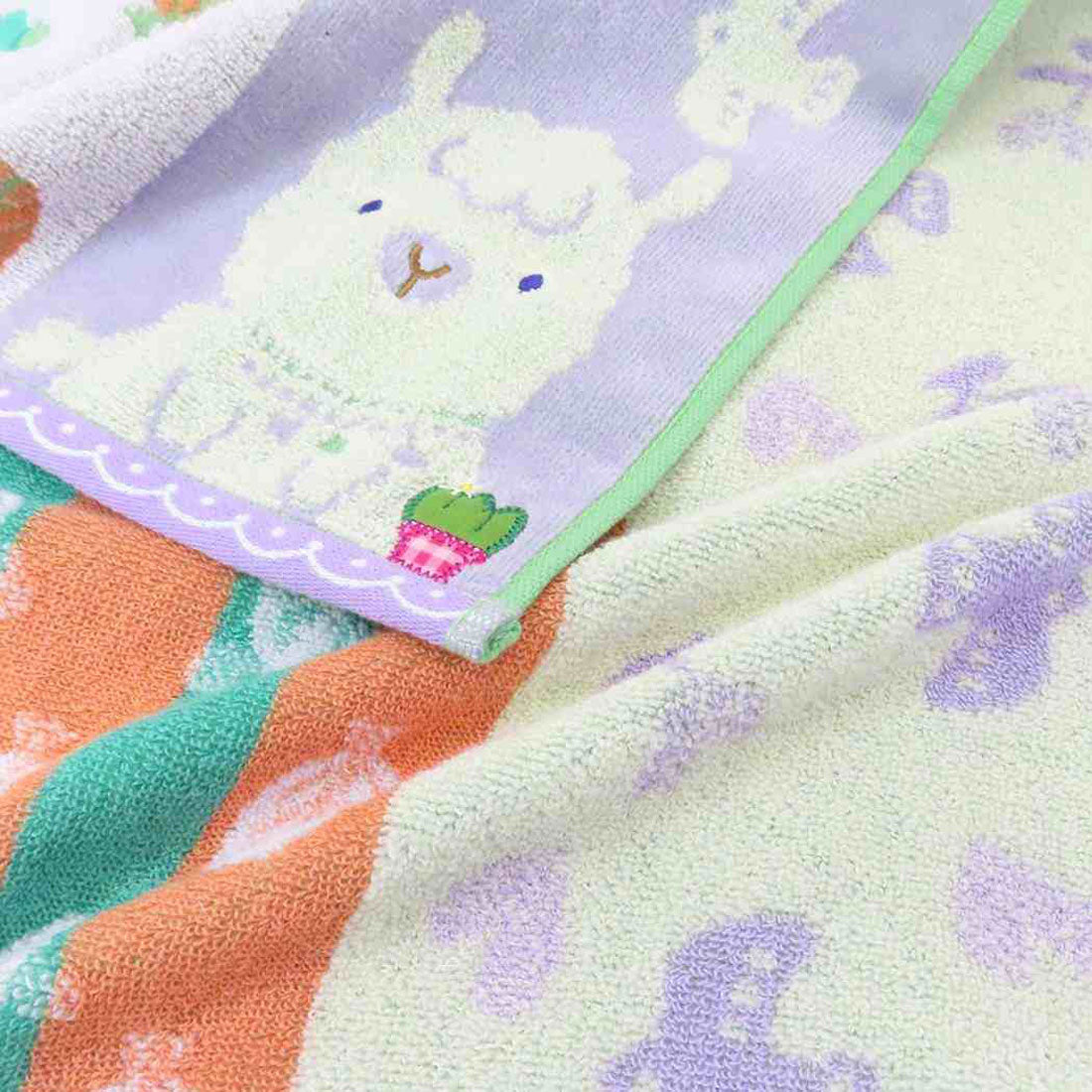 シネマコレクション cinemacollection Fu re ru フェイスタオル ロングタオル ホイップクリーム アルパカ アニマル 日繊 新生活雑貨 かわいい グッズ パープル