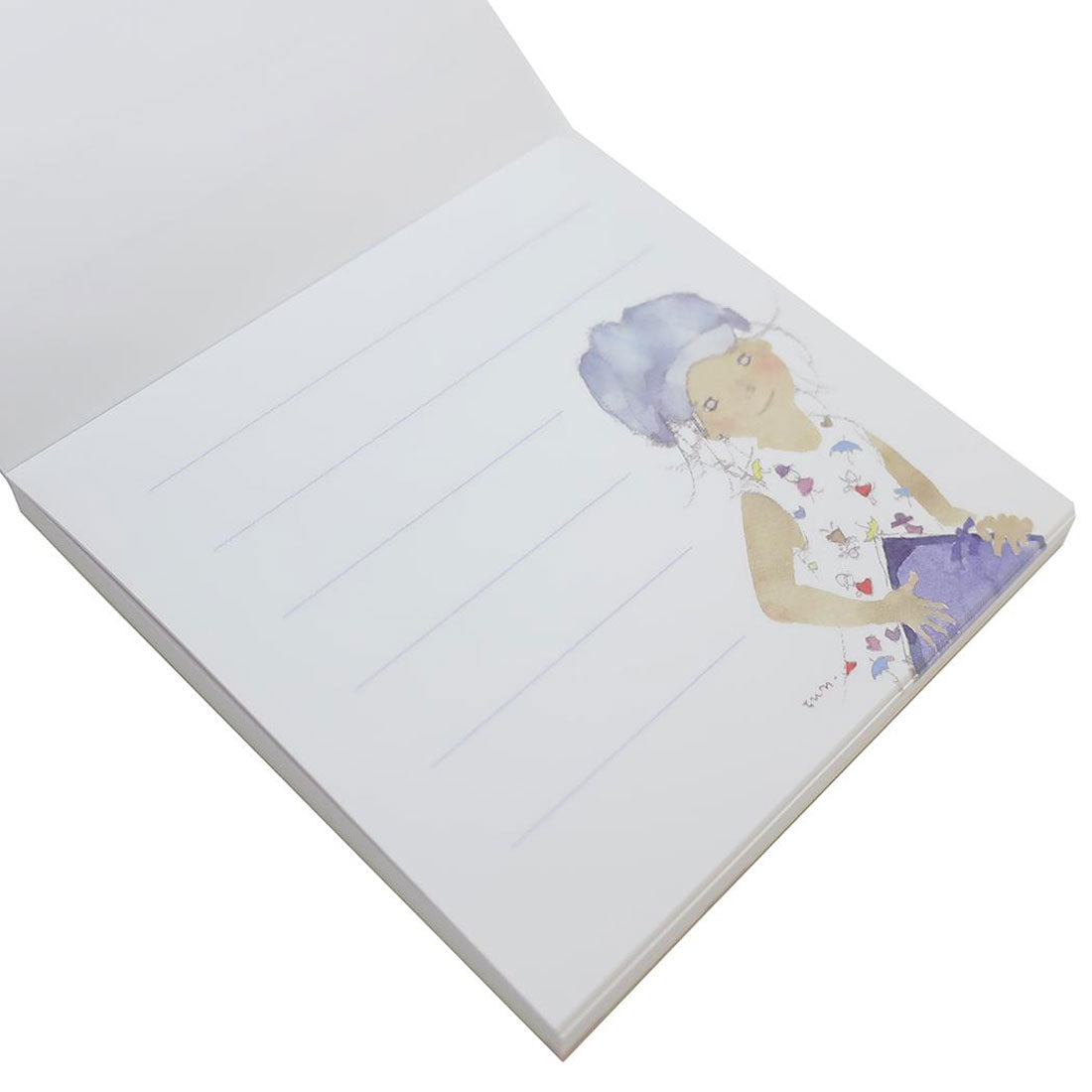 シネマコレクション cinemacollection いわさきちひろ メモ帳 メモパッドスクエア with Hat Green Flash 事務用品 絵本作家 グッズ ブルー