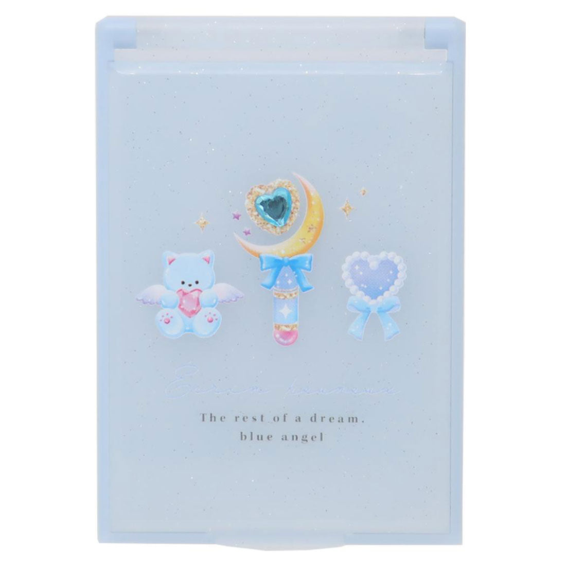 シネマコレクション cinemacollection エクランウルー 手鏡 ストーン付きカードミラーS BLUE ANGEL カミオジャパン コンパクトミラー かわいい グッズ ブルー