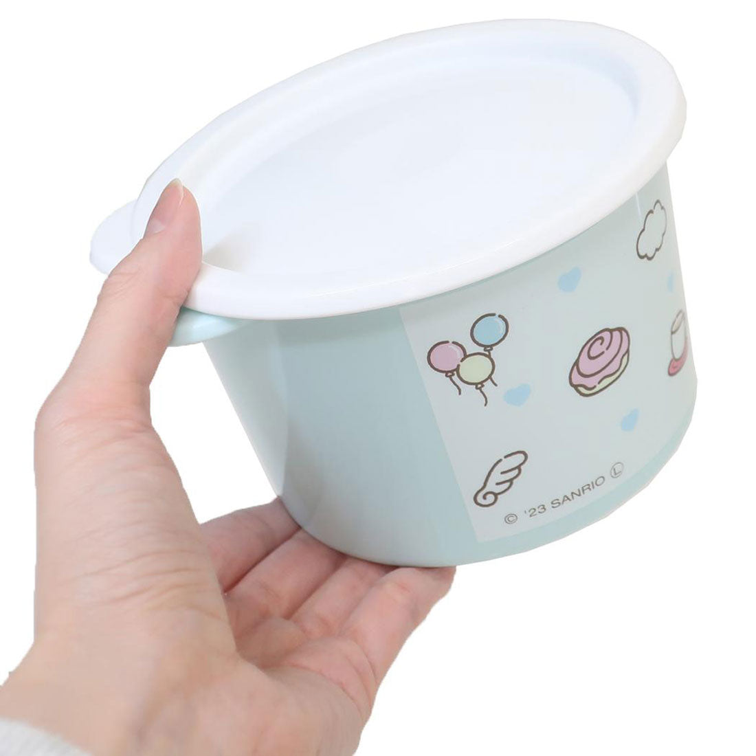 シネマコレクション cinemacollection シナモロール 保存容器 ワンタッチシール容器S お友だち サンリオ スケーター 600ml 密閉容器 ワンプッシュ 電子レンジ可 キャラクター グッズ 【返品不可商品】 ブルー