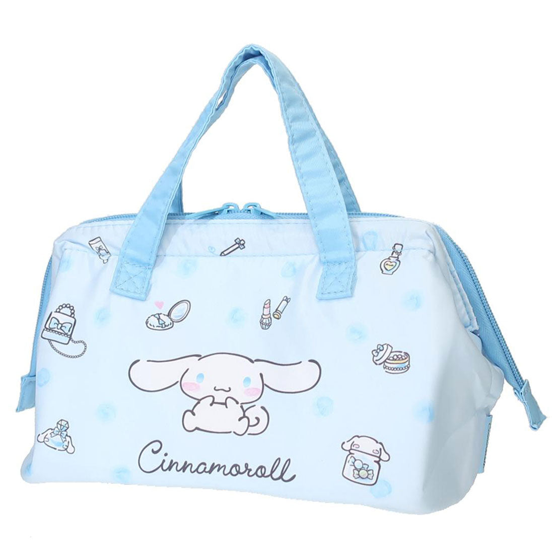 シネマコレクション cinemacollection シナモロール お弁当かばん がま口型ランチバッグ 水彩コスメ サンリオ スケーター 保温 保冷 アルミ蒸着 キャラクター グッズ ブルー