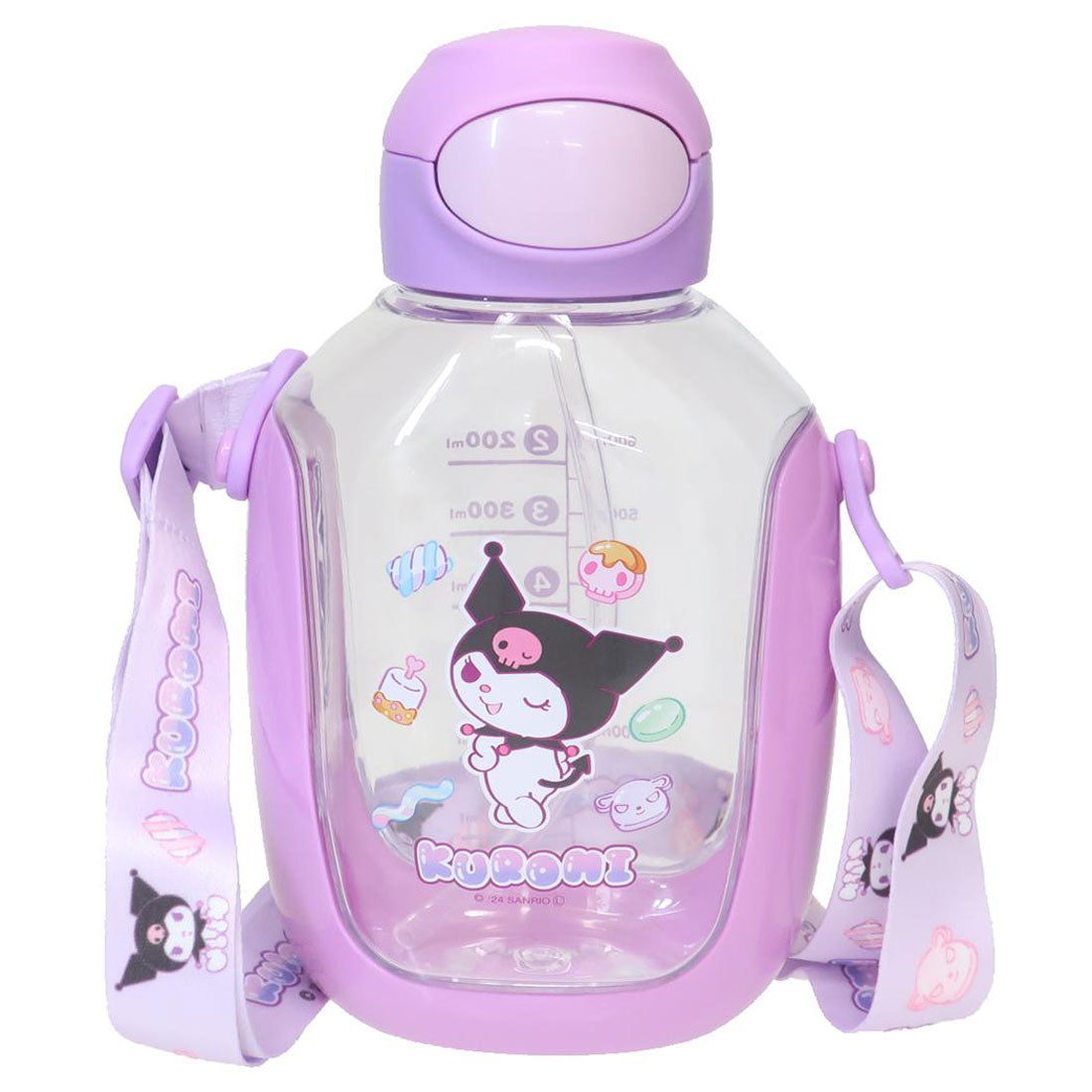 シネマコレクション cinemacollection クロミ 水筒 ワンプッシュストローボトル マシュグミ サンリオ スケーター ストロー付き 水分補給 780ml キャラクター グッズ 【返品不可商品】 パープル