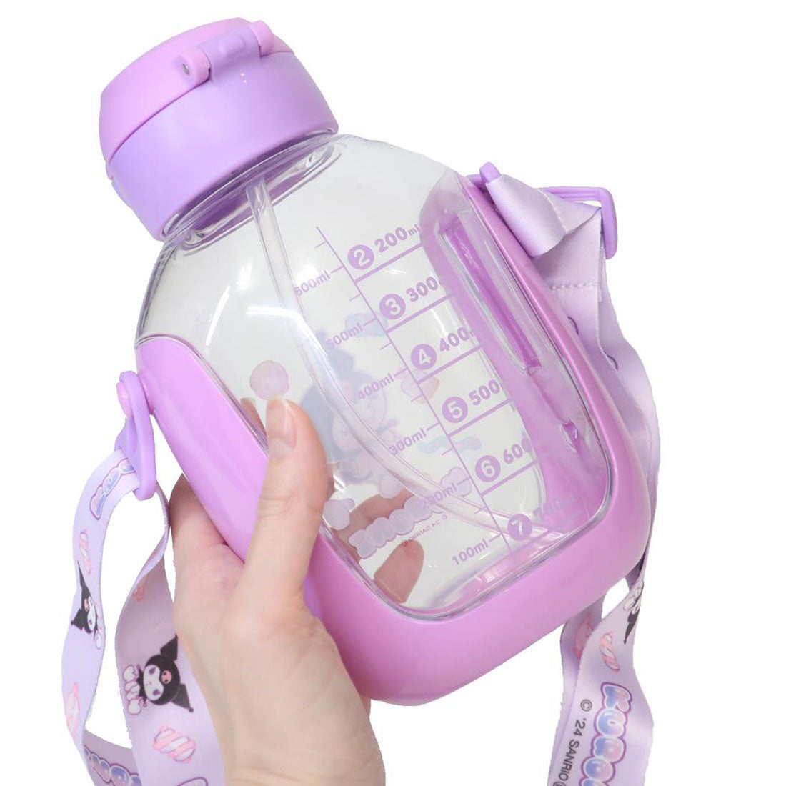 シネマコレクション cinemacollection クロミ 水筒 ワンプッシュストローボトル マシュグミ サンリオ スケーター ストロー付き 水分補給 780ml キャラクター グッズ 【返品不可商品】 パープル