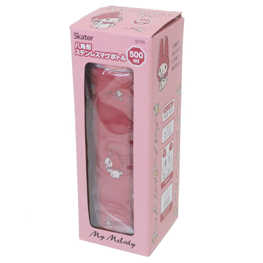 シネマコレクション cinemacollection マイメロディ 保温保冷水筒 八角形ステンレスボトル 500ml フラワーレトロ サンリオ スケーター 直飲み キャラクター グッズ 【返品不可商品】 レッド