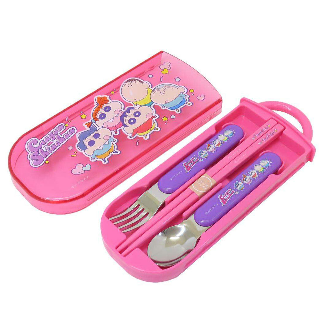 シネマコレクション cinemacollection クレヨンしんちゃん お箸＆フォーク＆スプーンセット 抗菌食洗対応スライドトリオセット スケーター 新学期準備 アニメキャラクター グッズ 【返品不可商品】 ピンク