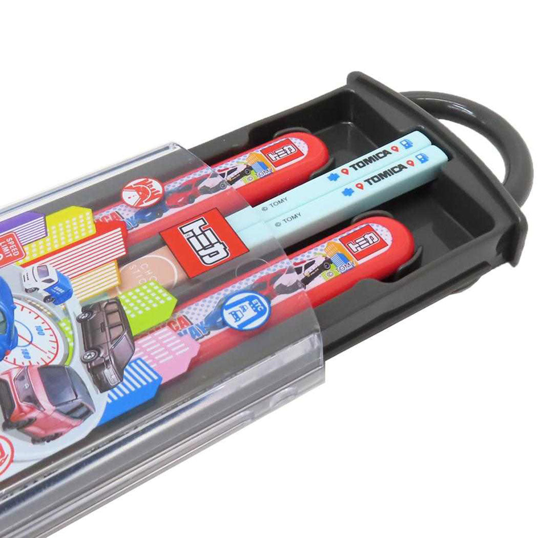 シネマコレクション cinemacollection トミカ お箸＆フォーク＆スプーンセット 抗菌食洗対応スライドトリオセット TOMICA スケーター 新学期準備 キャラクター グッズ 【返品不可商品】 ブラック
