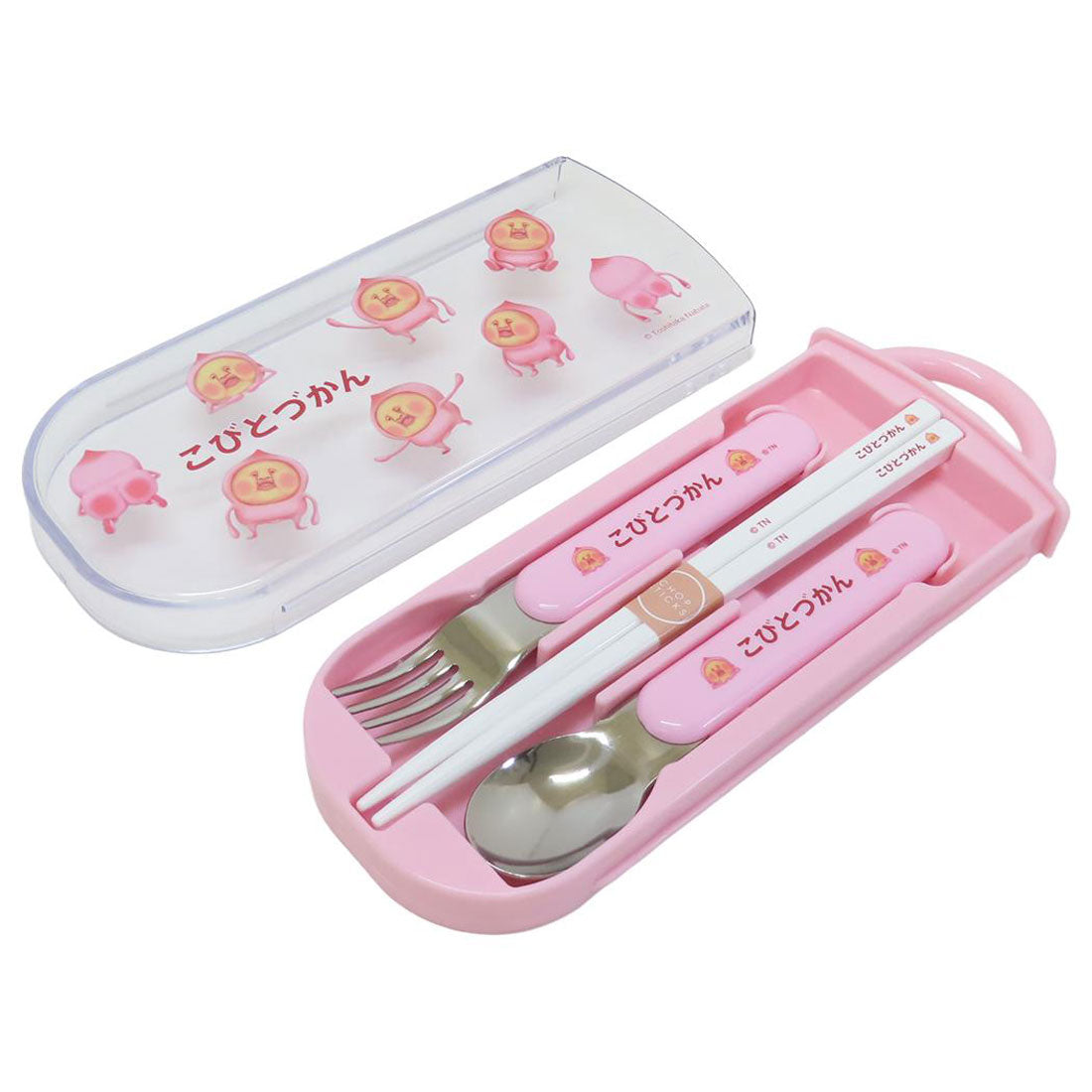 シネマコレクション cinemacollection こびとづかん お箸＆フォーク＆スプーンセット 抗菌食洗機対応スライド式トリオセット カクレモモジリ スケーター 新学期準備 キャラクター グッズ 【返品不可商品】 ピンク