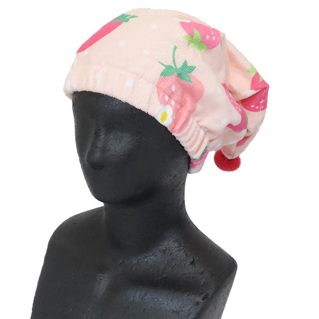 シネマコレクション cinemacollection サンハート キャップタオル マイクロキャップタオル いちごドット 丸眞 ヘアドライタオル帽子 お風呂上り 海プール用品 グッズ ピンク