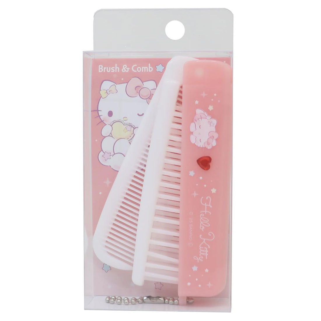 シネマコレクション cinemacollection ハローキティ ヘアブラシ ストーン付き折りたたみブラシ＆コーム サンリオ カミオジャパン 折りたたみくし キャラクター グッズ 【返品不可商品】 ピンク
