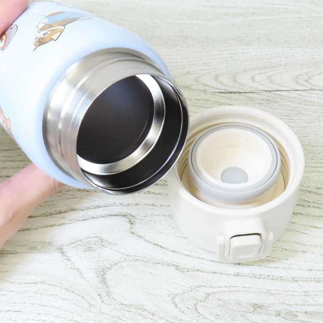 シネマコレクション cinemacollection モフサンド 保温保冷水筒 ステンレスワンプッシュボトル 350ml かいじゅうにゃん/総柄 mofusand 東亜金属 ロック機能 ワンタッチ 軽量 キャラクター グッズ 【返品不可商品】 ブルー