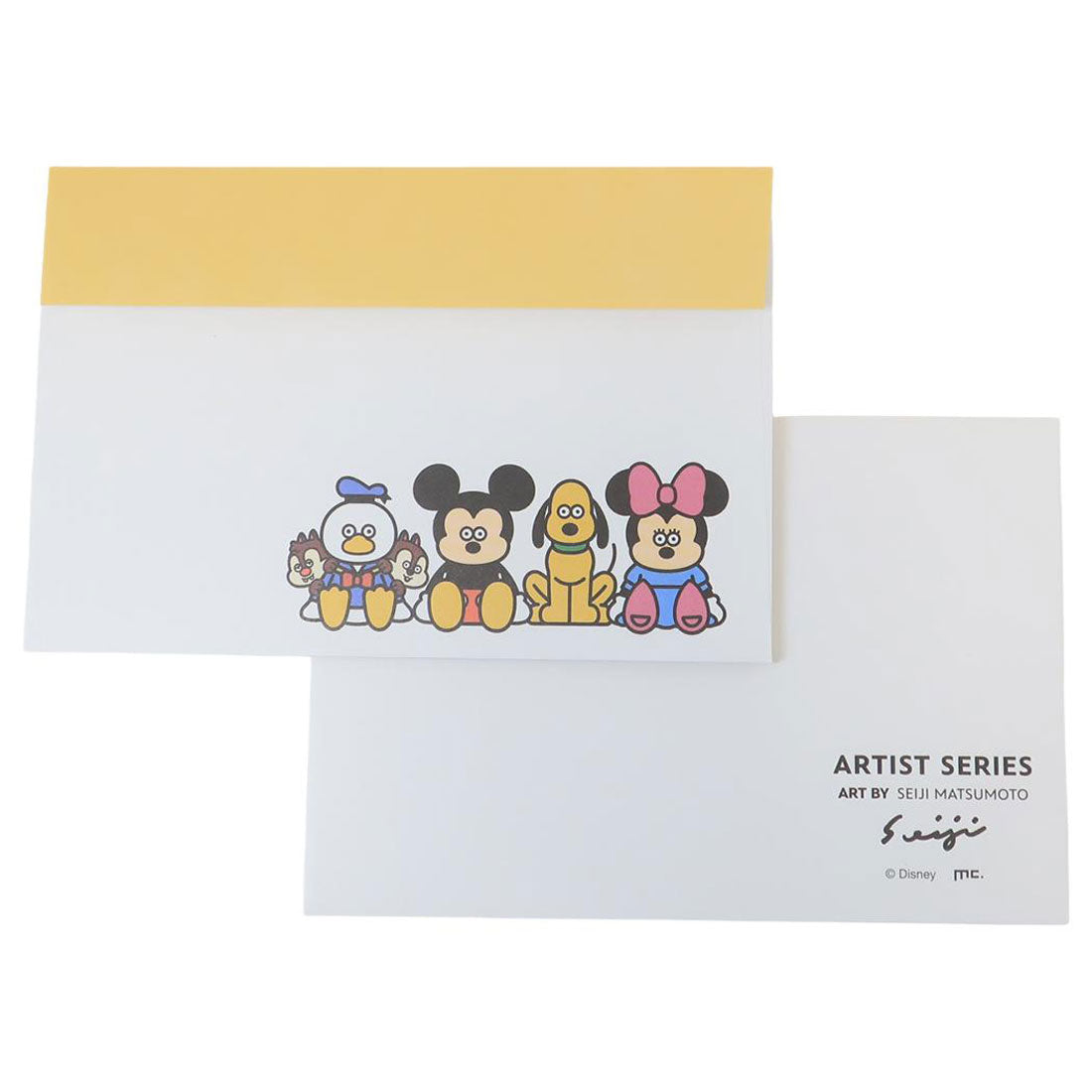 シネマコレクション cinemacollection DISNEYx松本セイジ 手紙セット レターセット 集合 ディズニー マリモクラフト 便箋＆封筒 キャラクター グッズ イエロー