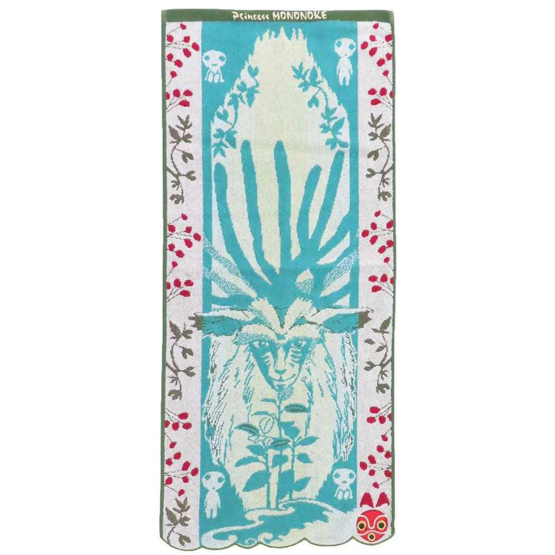 シネマコレクション cinemacollection もののけ姫 ロングタオル パイルジャカード フェイスタオル シシ神とサン 丸眞 オーガニックコットン アップリケ刺しゅう キャラクター グッズ マルチカラー