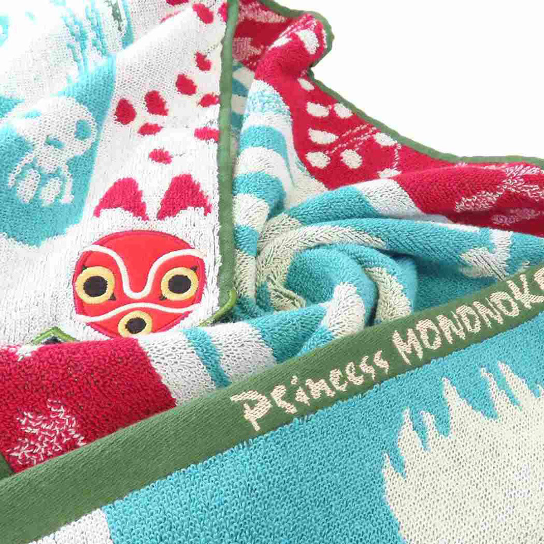 シネマコレクション cinemacollection もののけ姫 ロングタオル パイルジャカード フェイスタオル シシ神とサン 丸眞 オーガニックコットン アップリケ刺しゅう キャラクター グッズ マルチカラー