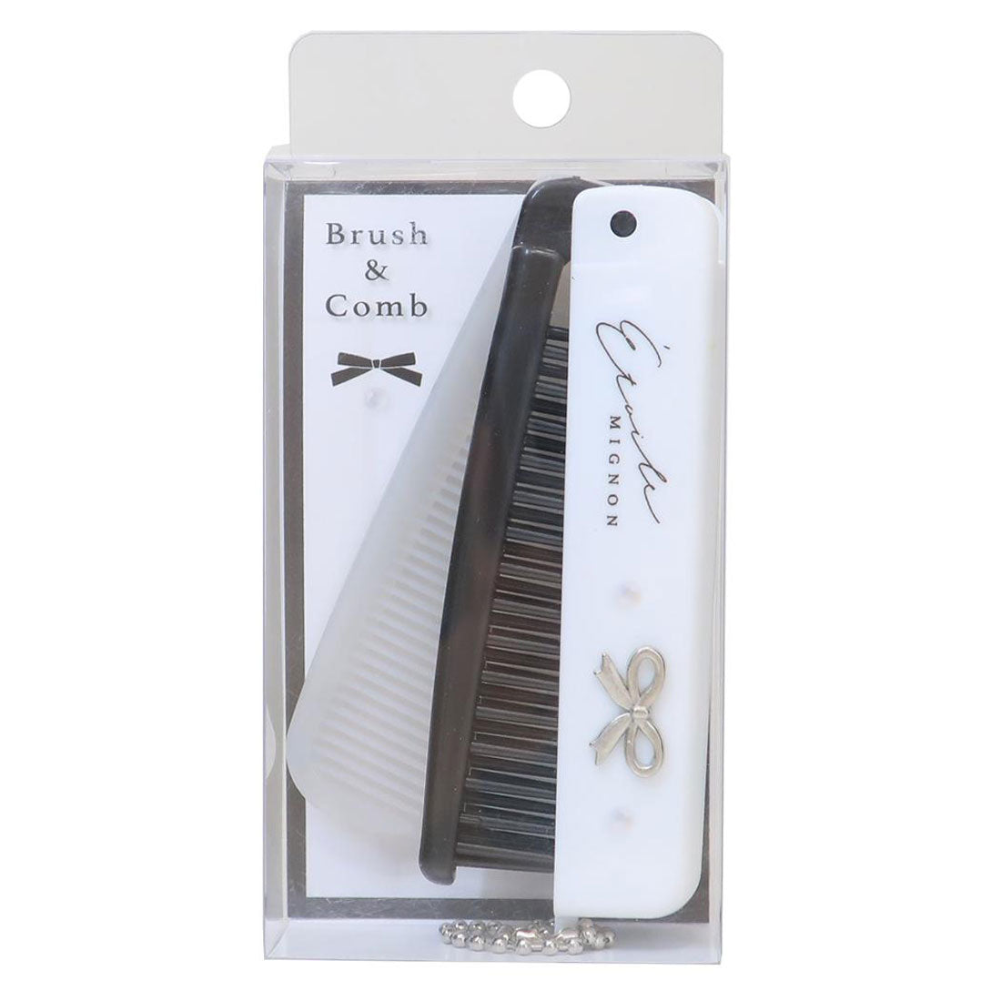 シネマコレクション cinemacollection フレンチリボンコスメ ヘアブラシ 折りたたみブラシ＆コーム エトワールミニョン カミオジャパン 折りたたみくし かわいい グッズ 【返品不可商品】 ブラック