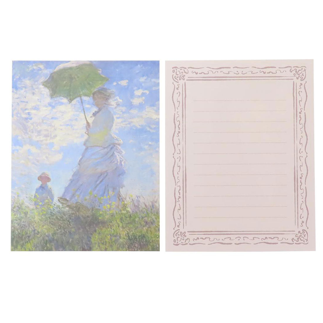 シネマコレクション cinemacollection DAILY MUSEUM 手紙セット レターセット 散歩 日傘をさす女性 Green Flash 便箋＆封筒 モネ 名画 グッズ 他