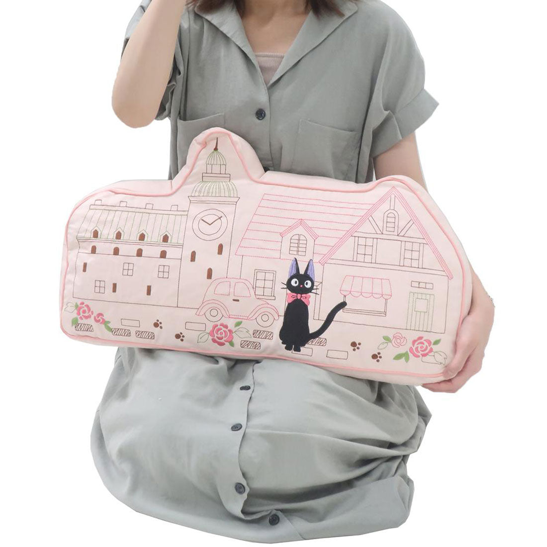 シネマコレクション cinemacollection 魔女の宅急便 クッション ダイカットクッション たそがれて スタジオジブリ 丸眞 インテリア キャラクター グッズ ピンク