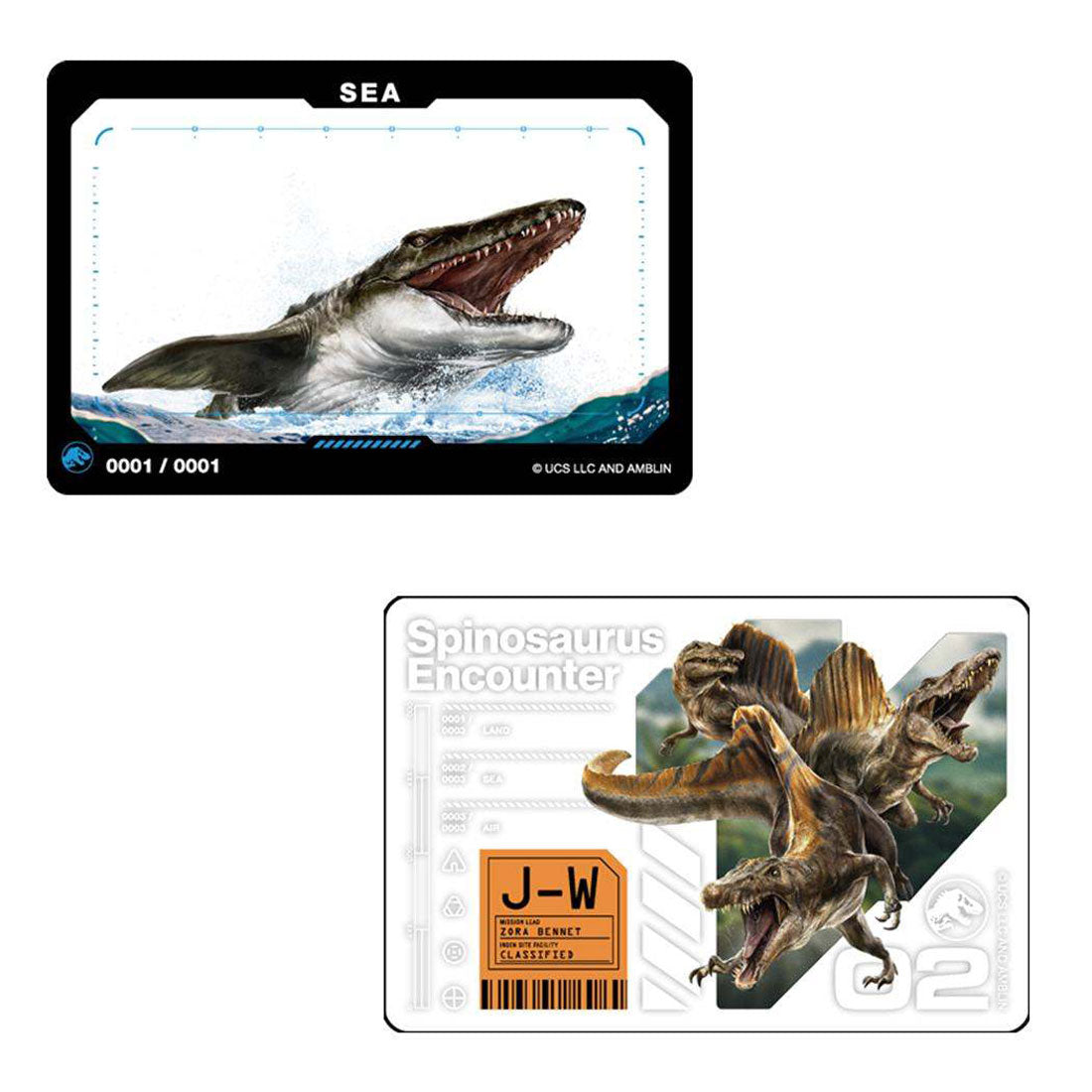 シネマコレクション cinemacollection ジュラシックワールド 復活の大地 コレクター雑貨 クリアカードコレクション 全10種の内どれか1個 恐竜 インロック コレクション雑貨 映画キャラクター グッズ マルチカラー