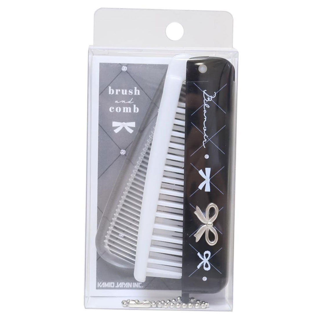 シネマコレクション cinemacollection モノトーンリボンコスメ ヘアブラシ 折りたたみブラシ＆コーム blanoir リボン カミオジャパン プレゼント かわいい 折りたたみくし かわいい グッズ 【返品不可商品】 他