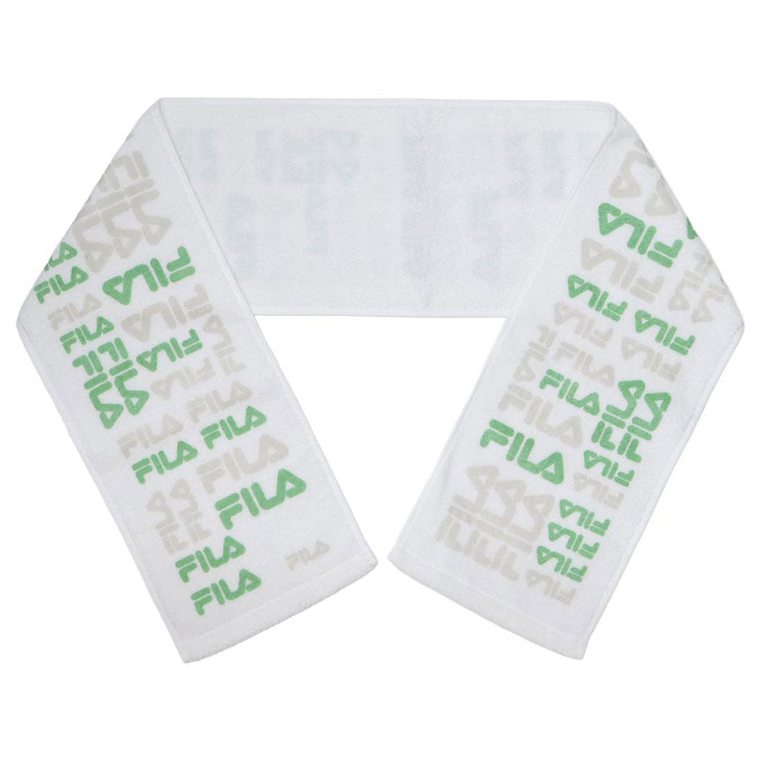 シネマコレクション cinemacollection FILA フィラ ネックタオル フルフィーコットン タオルマフラー パターンロゴ グリーン タオル美術館 プレゼント 汗拭きタオル グッズ 他