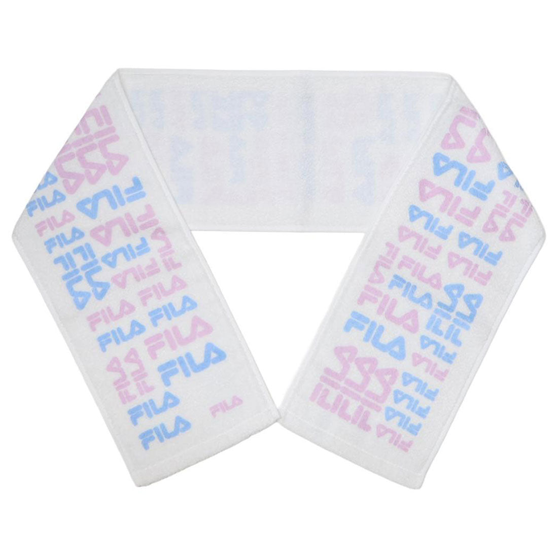 シネマコレクション cinemacollection FILA フィラ ネックタオル フルフィーコットン タオルマフラー パターンロゴ ブルー タオル美術館 プレゼント 汗拭きタオル グッズ 他