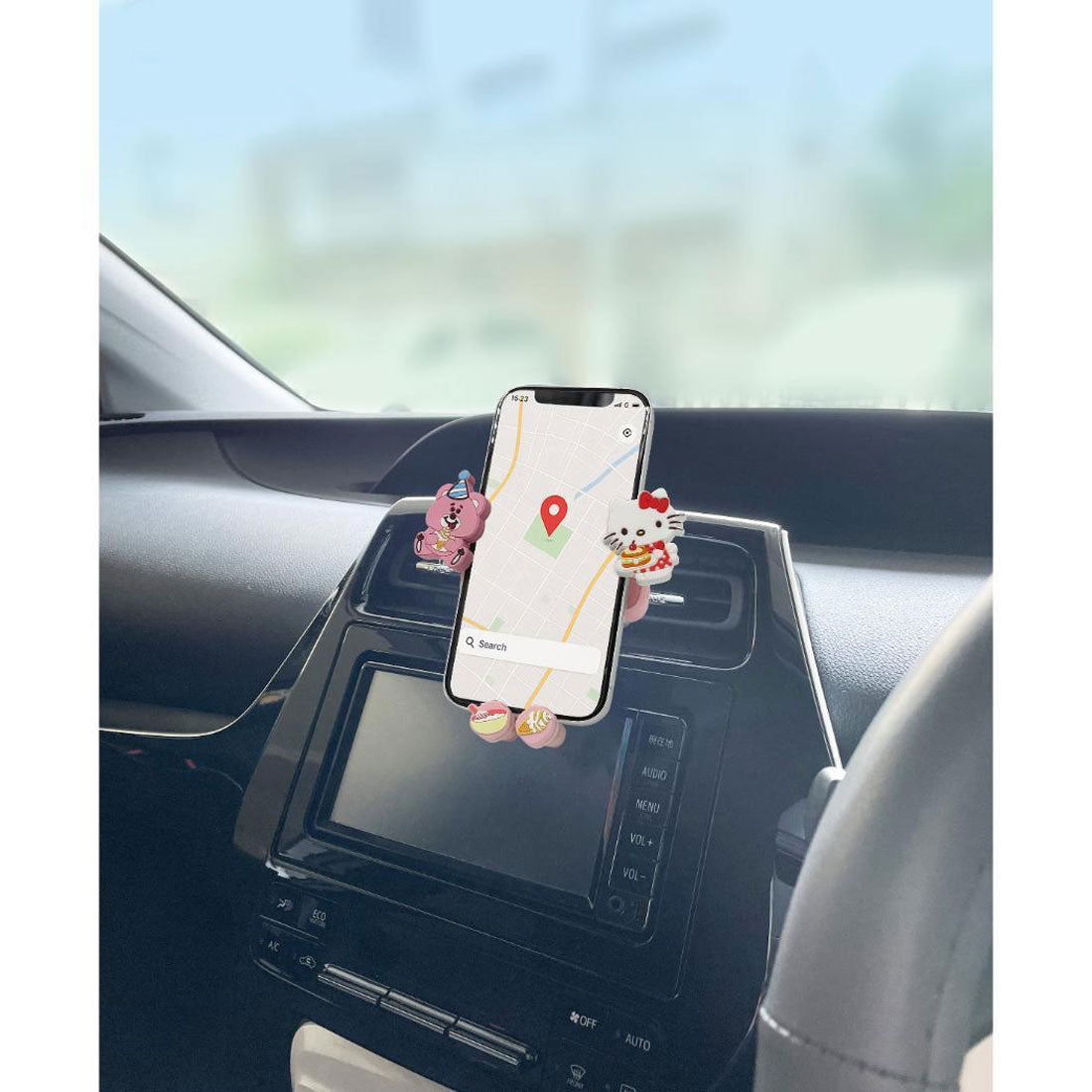 シネマコレクション cinemacollection スイマーxサンリオキャラクターズ 車内インテリア スマホホルダー ハローキティ SWIMMER サンリオ 三金商事 MEIHO スマホスタンド キャラクター グッズ ピンク