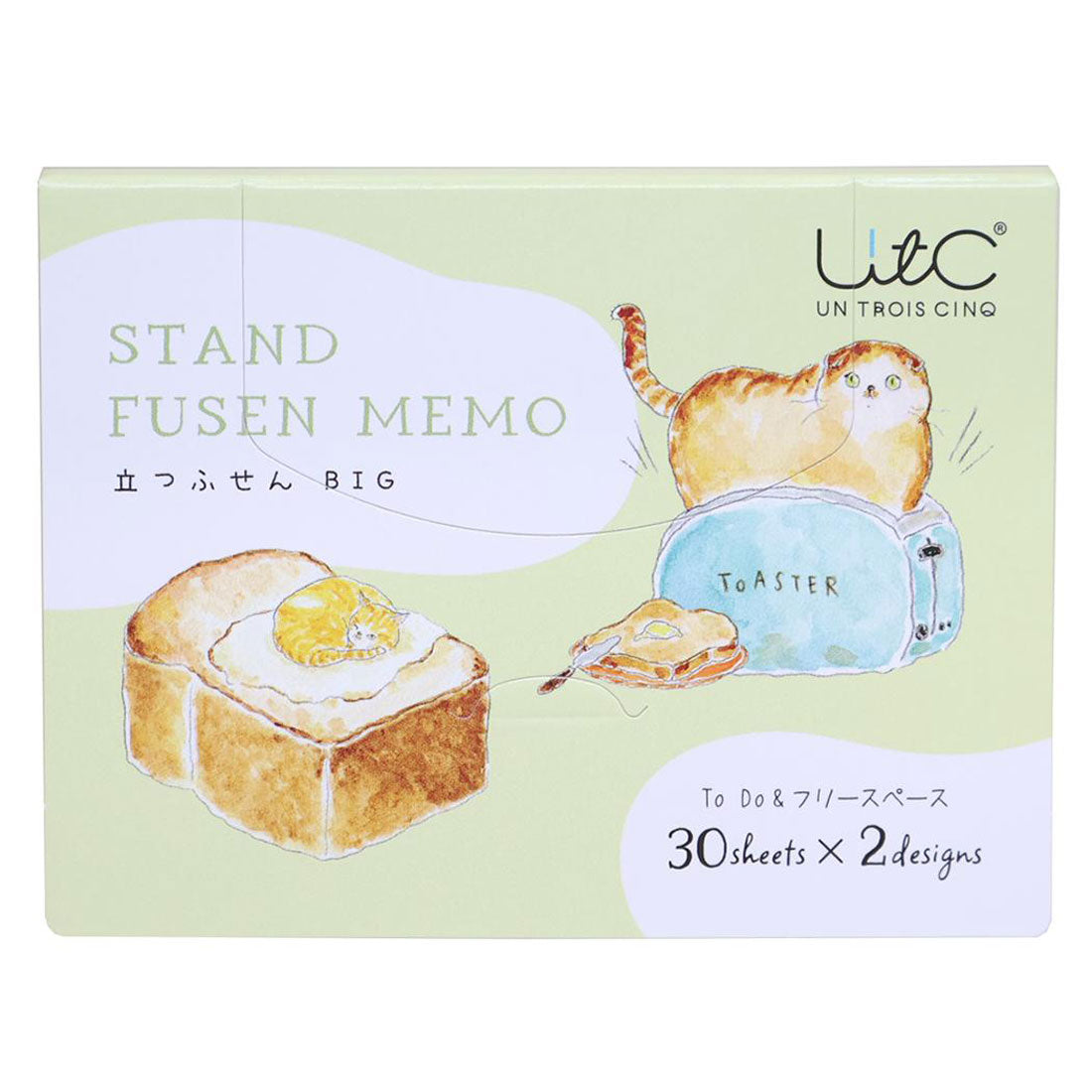 シネマコレクション cinemacollection トコロコムギ 付箋 立つふせんBIG こんがりトーストにゃんこ To Do＆フリースペース ヒサゴ 付せん 事務用品 伝言 グッズ グリーン