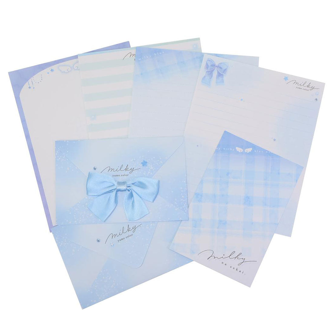 シネマコレクション cinemacollection milky blue 手紙セット リボン付きレター MIX カミオジャパン 便箋＆封筒 レターセット かわいい グッズ 他