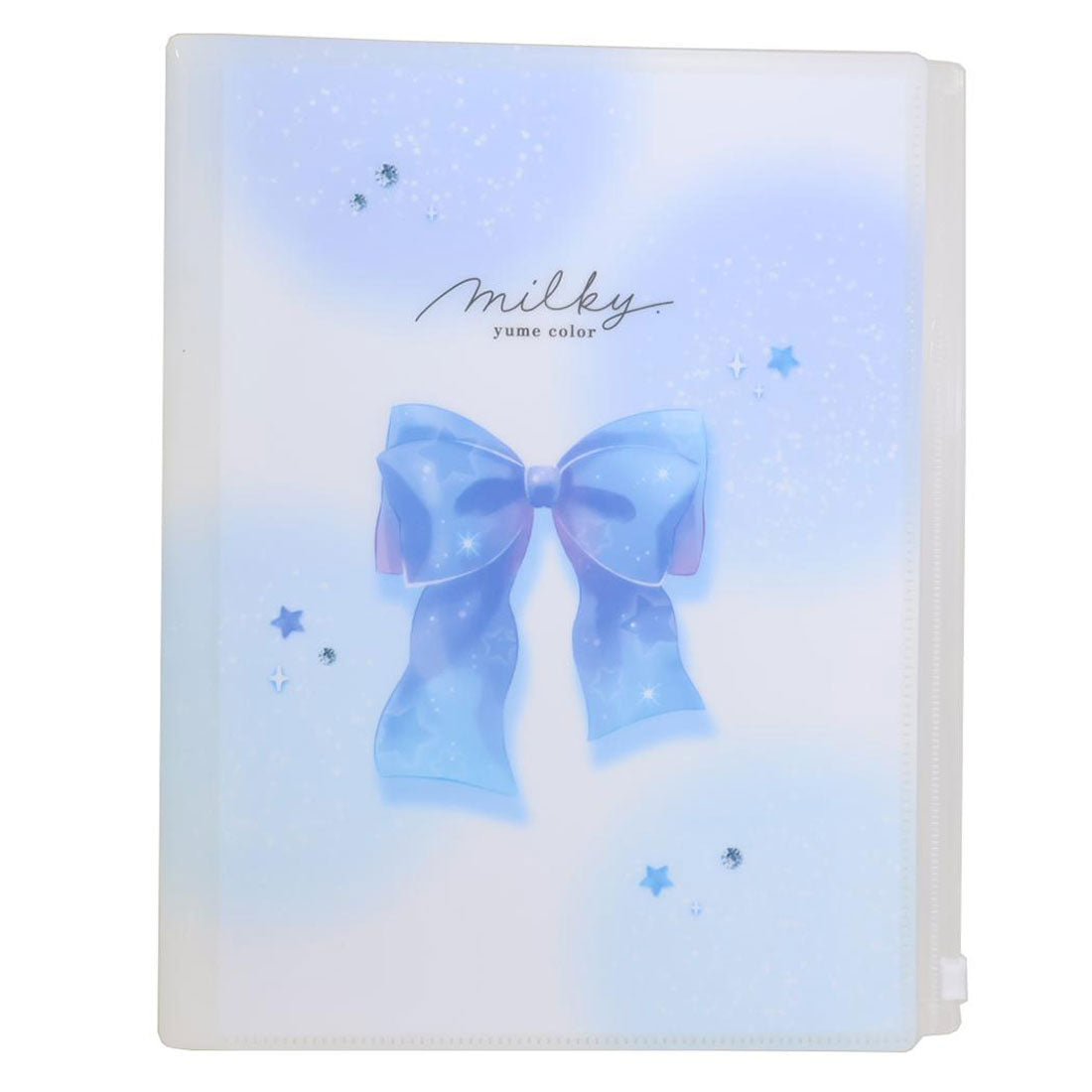 シネマコレクション cinemacollection milky blue ポケットファイル ファスナー付き6ポケットクリアファイル A4 リボン カミオジャパン ジップファスナー付 新学期準備文具 かわいい グッズ 他