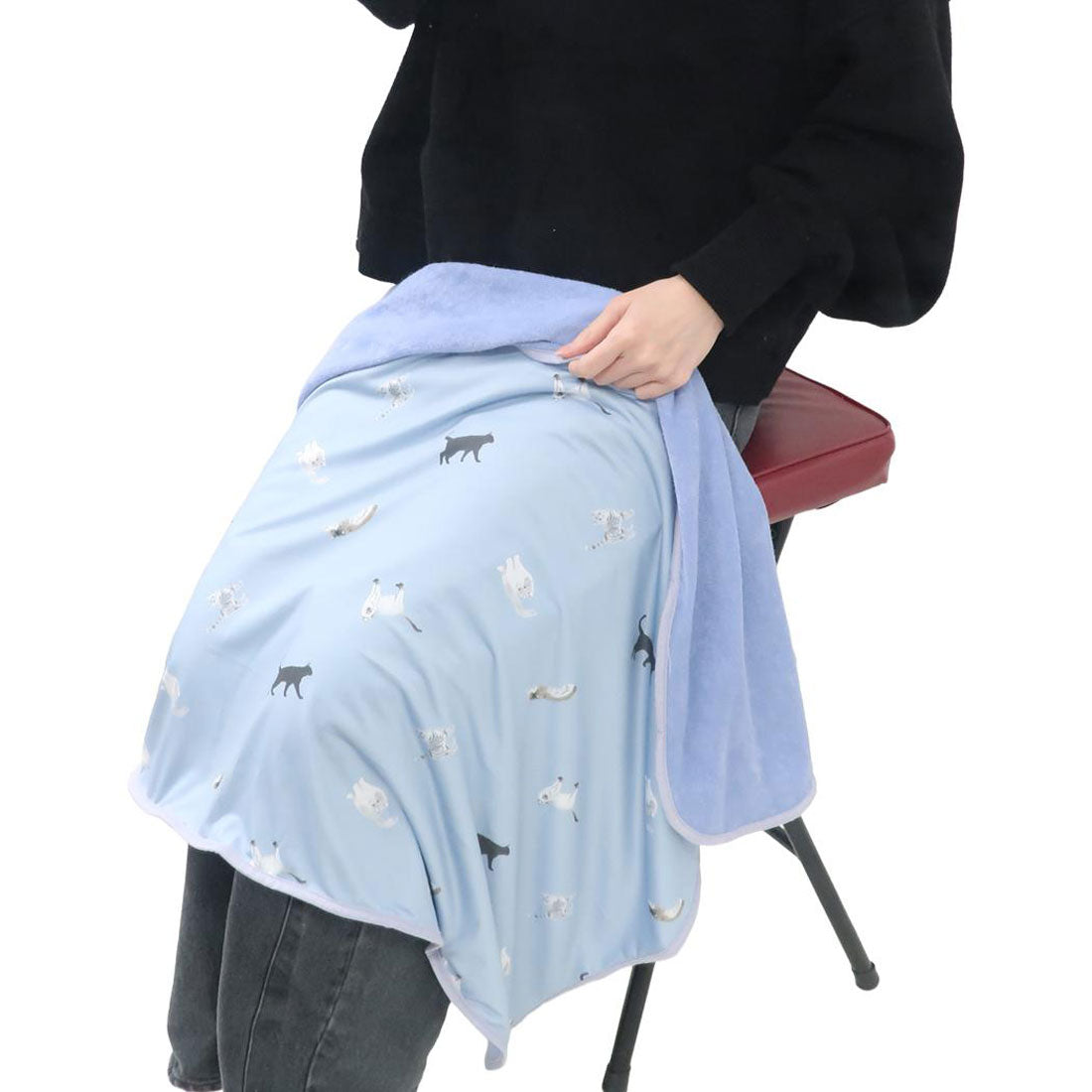 シネマコレクション cinemacollection 接触冷感ひんやりひざ掛け ひんやりブランケット メニーキャット ブルー フレンズヒル 暑さ対策 冷感 ひざ掛け グッズ グレー