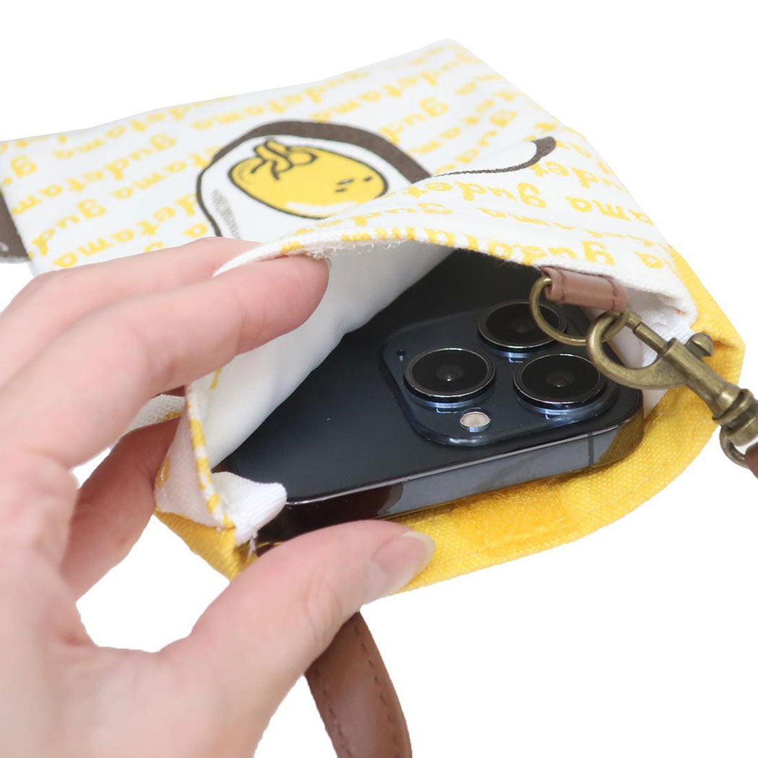シネマコレクション cinemacollection ぐでたま スマホポーチ マルチミニトート gudetama サンリオ ワタナベ 小物入れ iPhone6サイズ対応 キャラクター グッズ イエロー