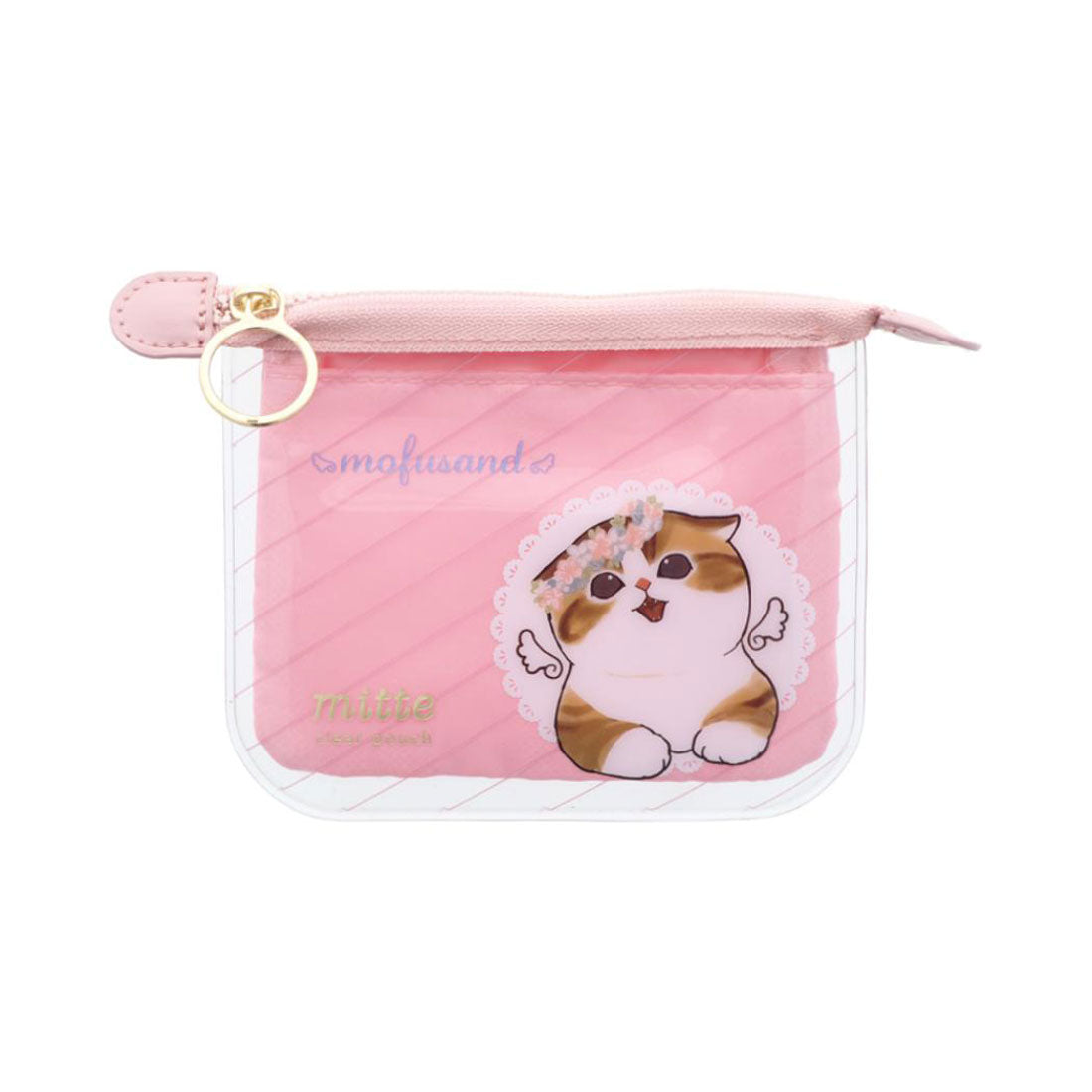 シネマコレクション cinemacollection モフサンド ミニポーチ クリアポーチミニ フラット mitte 天使にゃん mofusand サンスター文具 小物入れ キャラクター グッズ ピンク
