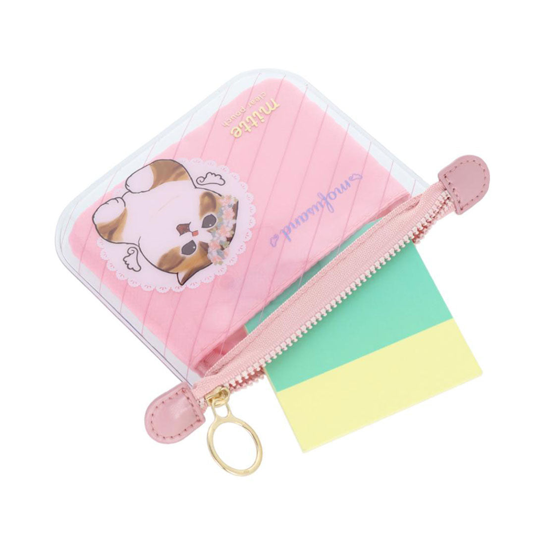 シネマコレクション cinemacollection モフサンド ミニポーチ クリアポーチミニ フラット mitte 天使にゃん mofusand サンスター文具 小物入れ キャラクター グッズ ピンク