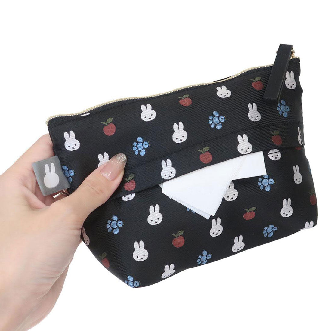 シネマコレクション cinemacollection ミッフィー コスメポーチ ジャガード ティッシュポーチ miffy ディックブルーナ ワタナベ 化粧ポーチ 小物入れ 絵本キャラクター グッズ ブラック