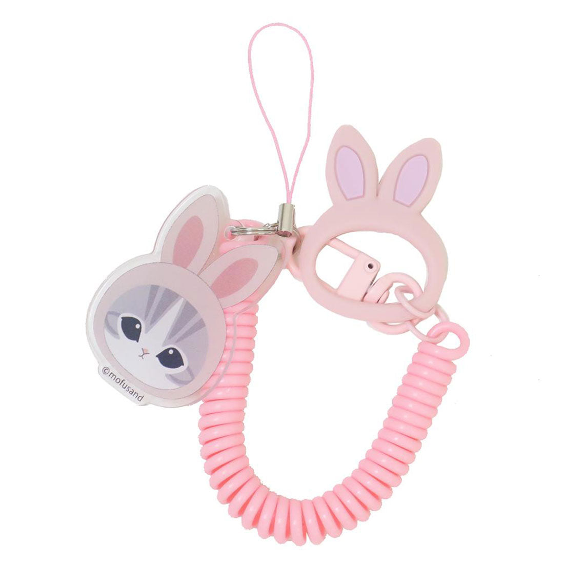 シネマコレクション cinemacollection モフサンド 携帯ストラップ マルチコイルストラップ うさにゃん mofusand グルマンディーズ スマホアクセ かわいい キャラクター グッズ ピンク