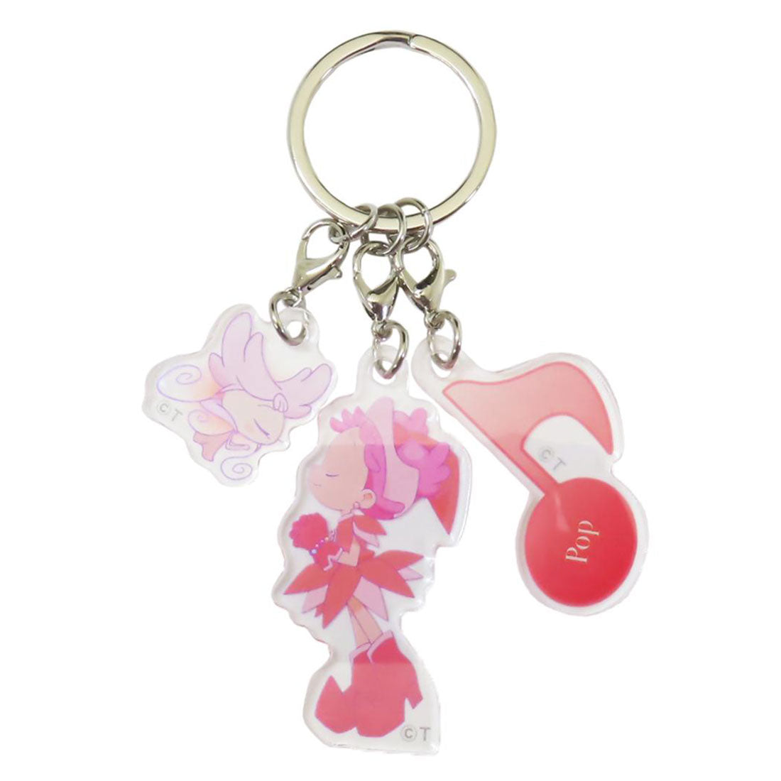 シネマコレクション cinemacollection おジャ魔女どれみドッカーン！ キーリング 3連アクリルキーホルダー 春風ぽっぷ バンダイ 3チャーム アクキー アニメキャラクター グッズ ピンク
